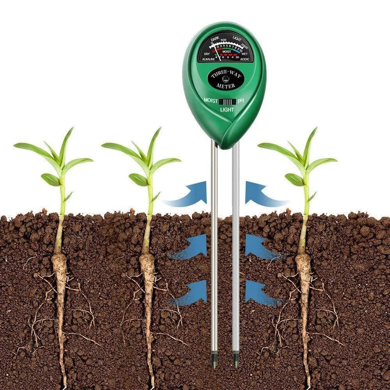 3-in-1 Soil Meter (Moisture, Light Intensity & PH Testing)