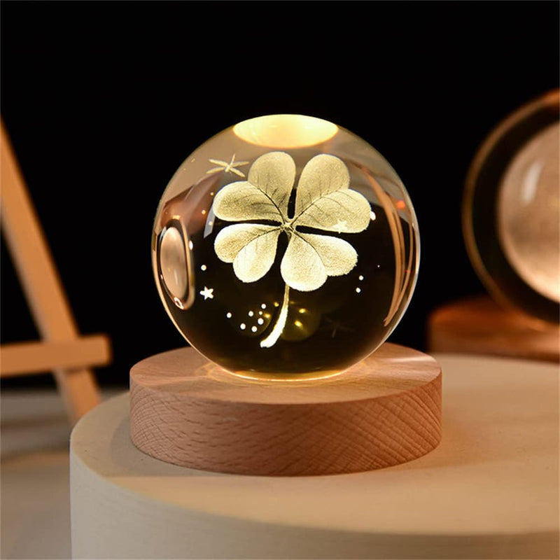 3D Crystal Sphere With Light Base (Premium Quality)